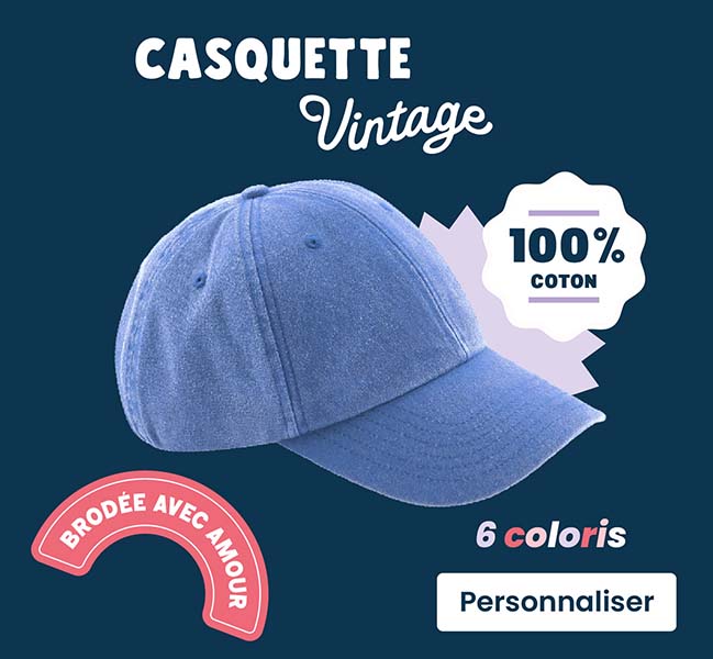 casquette velours personnalisable